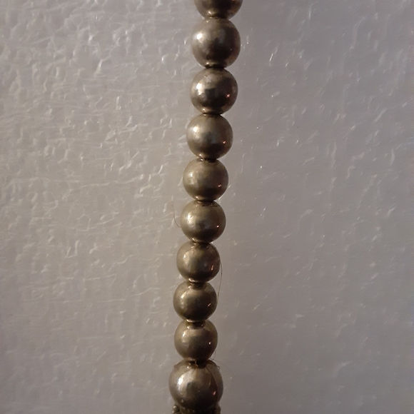 Vintage Artisan Silver and Brown Beaded Necklace - Picture 5 of 6